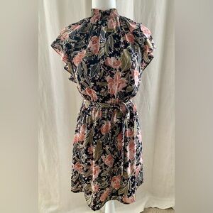 NWOT DR2 Women’s Small Floral Lined Dress with Belt